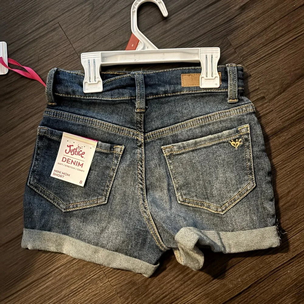 Justice Blue Denim Kids Shorts sz 8